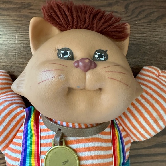 Vintage Cabbage Patch Kids KOOSAS Cat Doll Rainbow Suspenders Xavier Roberts - Picture 7 of 9